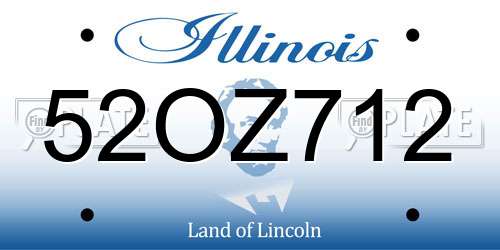 52OZ712 Illinois License Plate