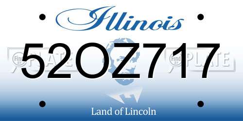 52OZ717 Illinois License Plate