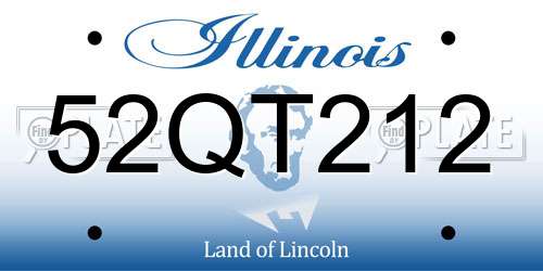 52QT212 Illinois License Plate