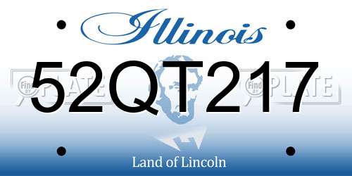52QT217 Illinois License Plate