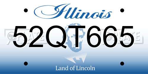 52QT665 Illinois License Plate