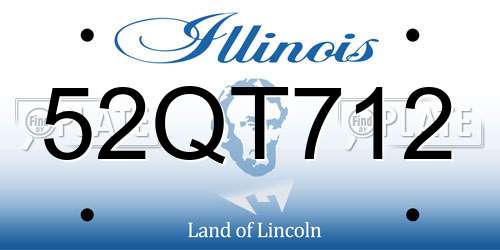 52QT712 Illinois License Plate