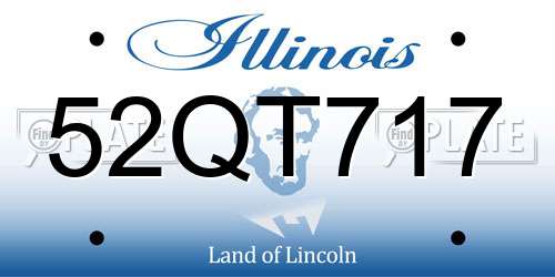 52QT717 Illinois License Plate