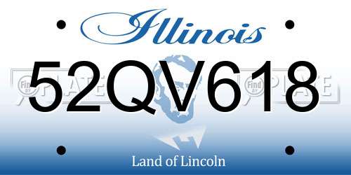 52QV618 Illinois License Plate