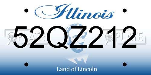 52QZ212 Illinois License Plate