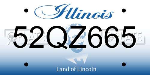 52QZ665 Illinois License Plate