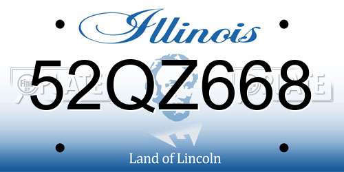 52QZ668 Illinois License Plate