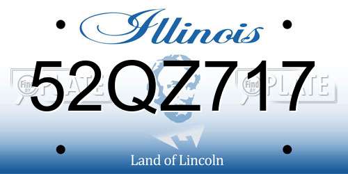 52QZ717 Illinois License Plate