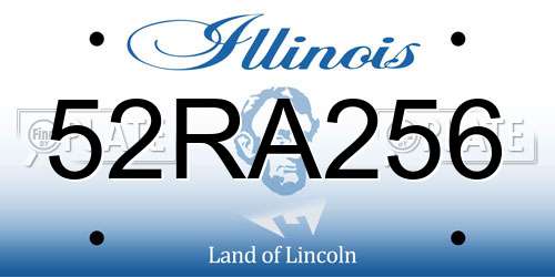 52RA256 Illinois License Plate