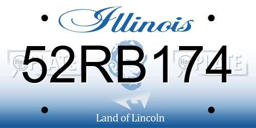 52RB174 Illinois License Plate