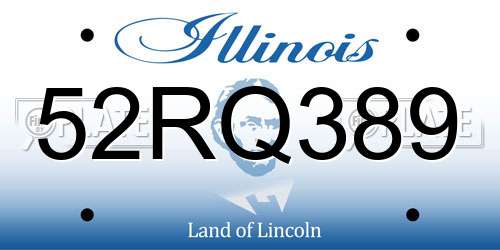52RQ389 Illinois License Plate