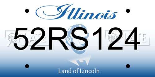 52RS124 Illinois License Plate