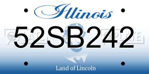 52SB242 Illinois License Plate