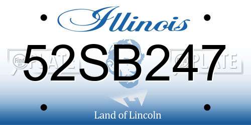 52SB247 Illinois License Plate