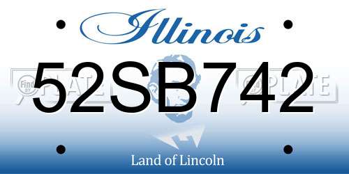 52SB742 Illinois License Plate