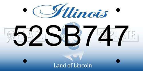 52SB747 Illinois License Plate