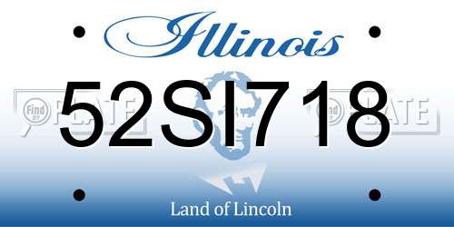 52SI718 Illinois License Plate