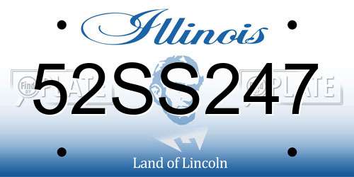 52SS247 Illinois License Plate