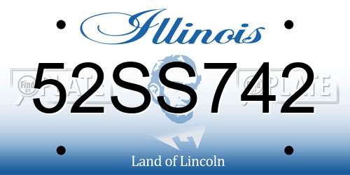 52SS742 Illinois License Plate