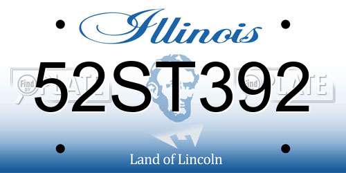 52ST392 Illinois License Plate