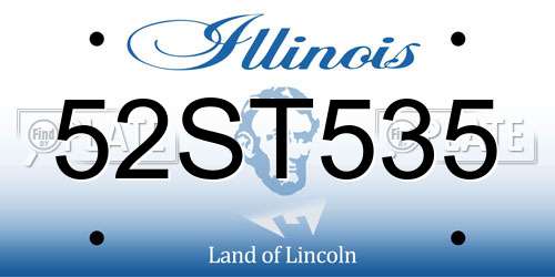 52ST535 Illinois License Plate