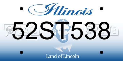 52ST538 Illinois License Plate