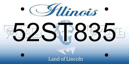 52ST835 Illinois License Plate