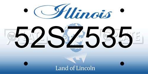 52SZ535 Illinois License Plate