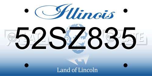 52SZ835 Illinois License Plate