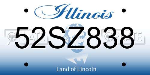 52SZ838 Illinois License Plate
