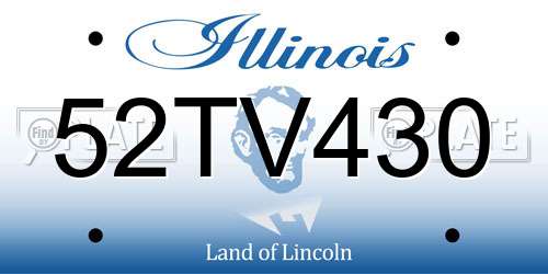 52TV430 Illinois License Plate