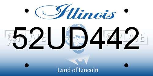 52UD442 Illinois License Plate