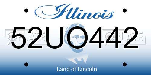 52UO442 Illinois License Plate