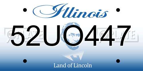 52UO447 Illinois License Plate