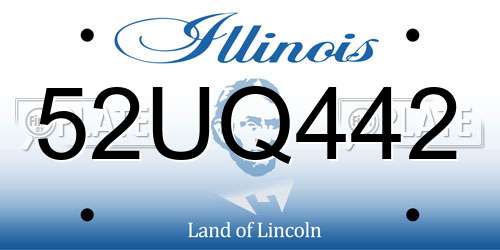 52UQ442 Illinois License Plate