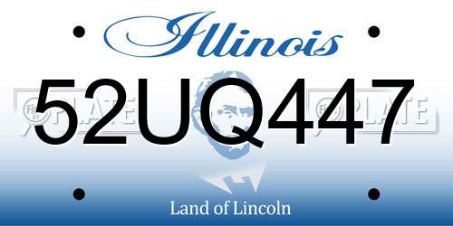 52UQ447 Illinois License Plate