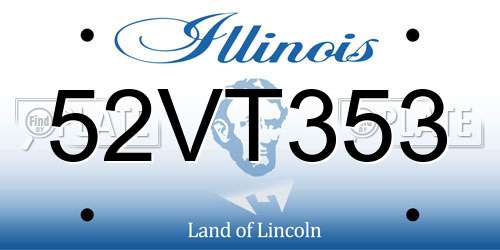 52VT353 Illinois License Plate