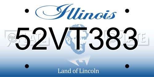 52VT383 Illinois License Plate