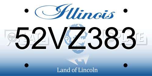 52VZ383 Illinois License Plate