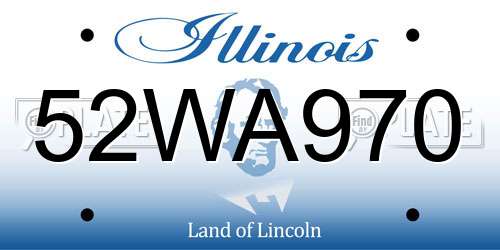 52WA970 Illinois License Plate