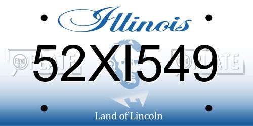 52XI549 Illinois License Plate