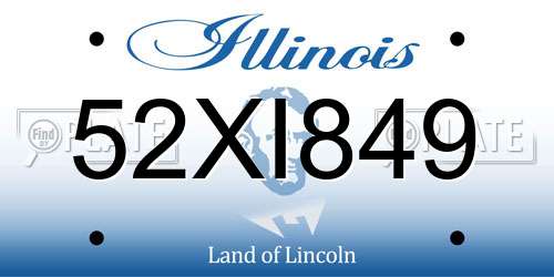 52XI849 Illinois License Plate
