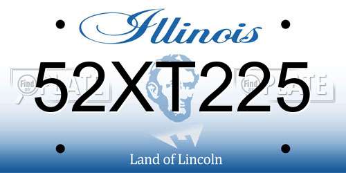 52XT225 Illinois License Plate