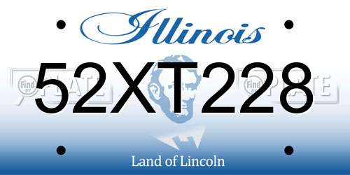 52XT228 Illinois License Plate