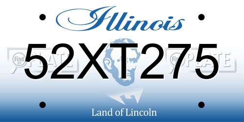 52XT275 Illinois License Plate
