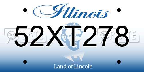 52XT278 Illinois License Plate