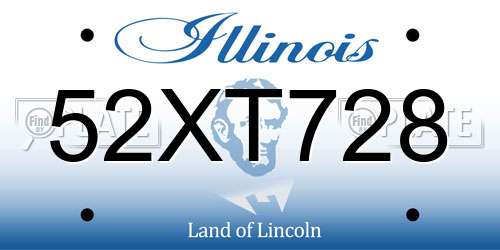 52XT728 Illinois License Plate