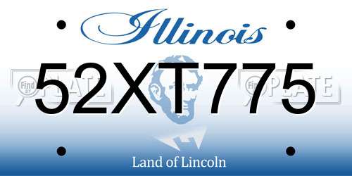 52XT775 Illinois License Plate