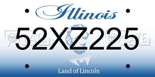 52XZ225 Illinois License Plate