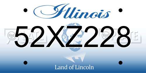 52XZ228 Illinois License Plate